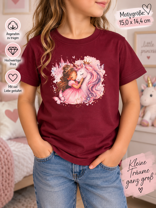 Kinder T-Shirt „Kleine Träume“ – Prinzessin & Einhorn