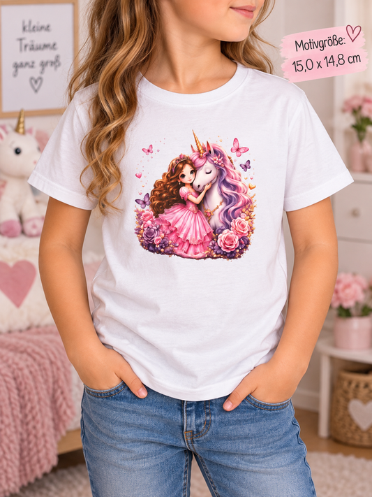 Kinder T-Shirt Prinzessin & Einhorn – Kleine Träume ganz groß
